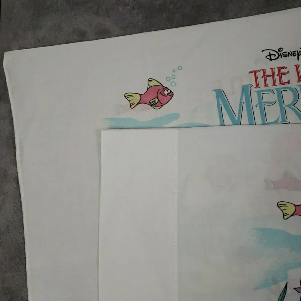 2 Vintage Disney Little Mermaid Standard Pillow Case 20
